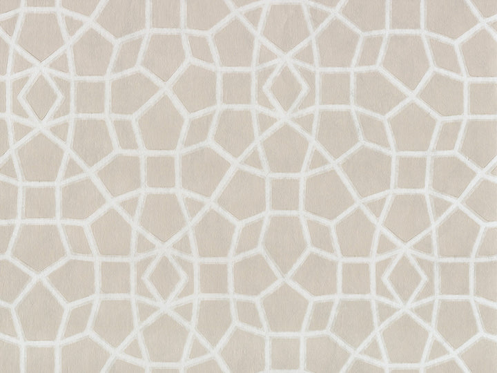 Sculptural Web Beige Wallpaper by Ronald Redding Handcrafted Naturals Covers about 60.8 square feet 27-in by 27-ft long roll Unpasted 20.5 - Fabric Carolina -
