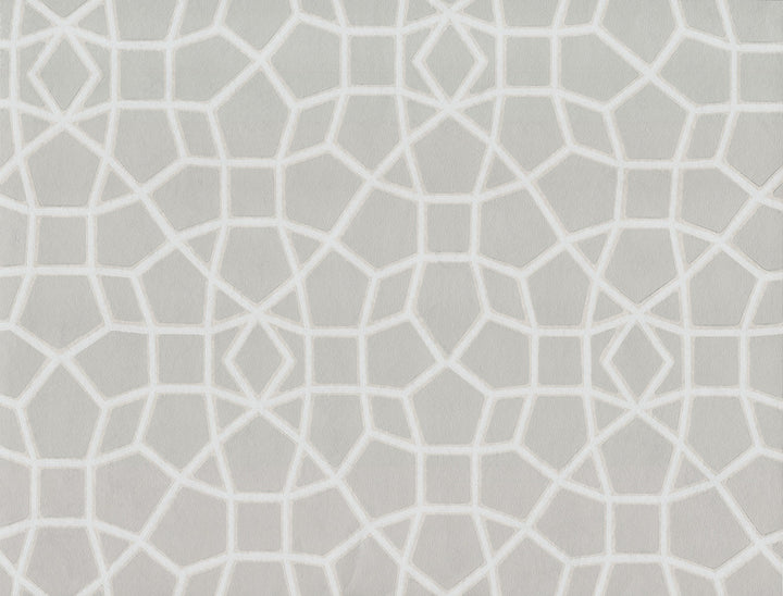Sculptural Web Grey & Cream Wallpaper by Ronald Redding Handcrafted Naturals Covers about 60.8 square feet 27-in by 27-ft long roll Unpasted 20.5 - Fabric Carolina -