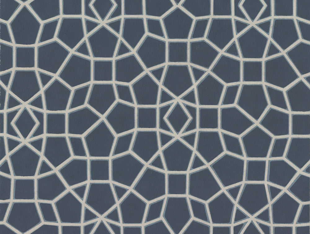 Sculptural Web Blue Wallpaper by Ronald Redding Handcrafted Naturals Covers about 60.8 square feet 27-in by 27-ft long roll Unpasted 20.5 - Fabric Carolina -