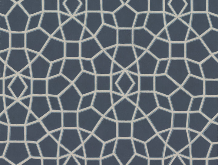 Sculptural Web Blue Wallpaper by Ronald Redding Handcrafted Naturals Covers about 60.8 square feet 27-in by 27-ft long roll Unpasted 20.5 - Fabric Carolina -