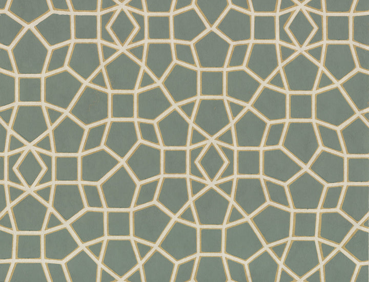 Sculptural Web Dark Green & Gold Wallpaper by Ronald Redding Handcrafted Naturals Covers about 60.8 square feet 27-in by 27-ft long roll Unpasted 20.5 - Fabric Carolina -