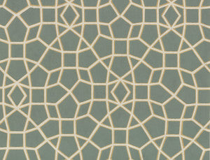 Sculptural Web Dark Green & Gold Wallpaper by Ronald Redding
