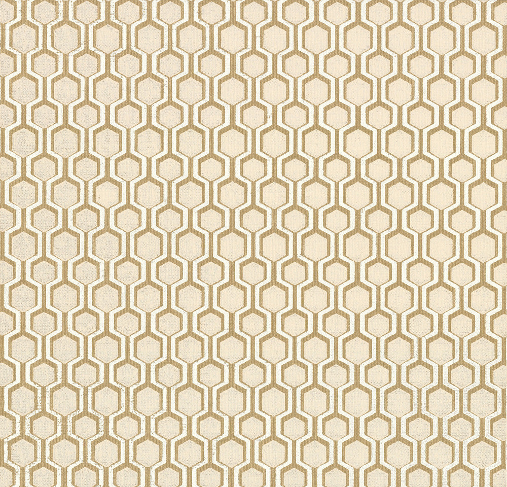 Bee Sweet Gold Wallpaper by Ronald Redding Handcrafted Naturals Covers about 60.8 square feet 27-in by 27-ft long roll Unpasted 25.25 - Fabric Carolina -