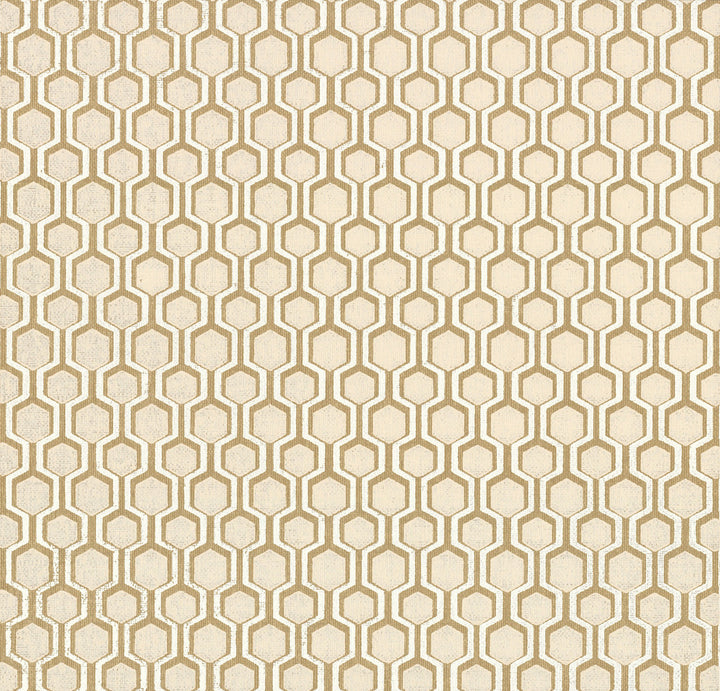 Bee Sweet Gold Wallpaper by Ronald Redding Handcrafted Naturals Covers about 60.8 square feet 27-in by 27-ft long roll Unpasted 25.25 - Fabric Carolina -