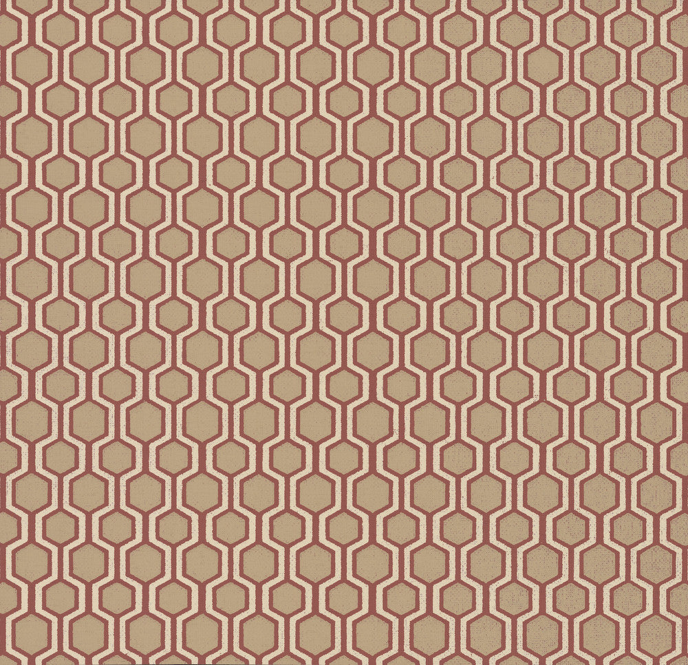 Bee Sweet Red Wallpaper by Ronald Redding Handcrafted Naturals Covers about 60.8 square feet 27-in by 27-ft long roll Unpasted 25.25 - Fabric Carolina -