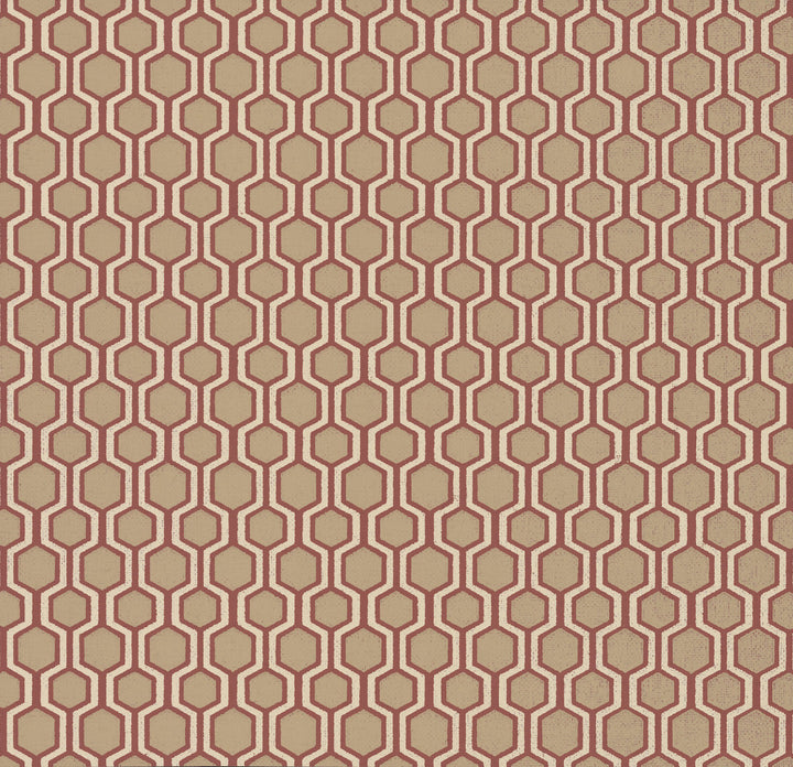 Bee Sweet Red Wallpaper by Ronald Redding Handcrafted Naturals Covers about 60.8 square feet 27-in by 27-ft long roll Unpasted 25.25 - Fabric Carolina -