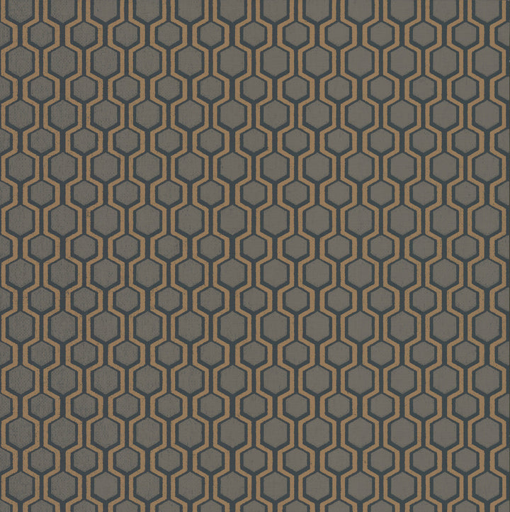 Bee Sweet Grey Wallpaper by Ronald Redding Handcrafted Naturals Covers about 60.8 square feet 27-in by 27-ft long roll Unpasted 25.25 - Fabric Carolina -