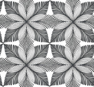 Roulettes Cream & Black Wallpaper by Ronald Redding