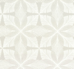 Roulettes Grey & White Wallpaper by Ronald Redding