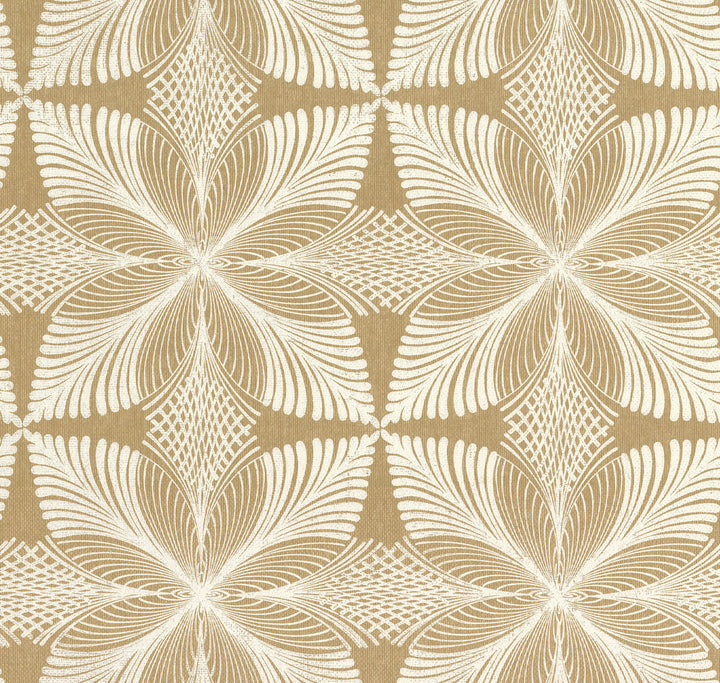 Roulettes Gold Wallpaper by Ronald Redding Handcrafted Naturals Covers about 60.8 square feet 27-in by 27-ft long roll Unpasted 25.25 - Fabric Carolina -