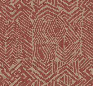 Tribal Print Red & Tan Wallpaper by Ronald Redding