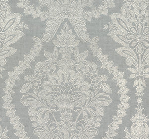 Heritage Damask Silver & Grey Wallpaper by Ronald Redding