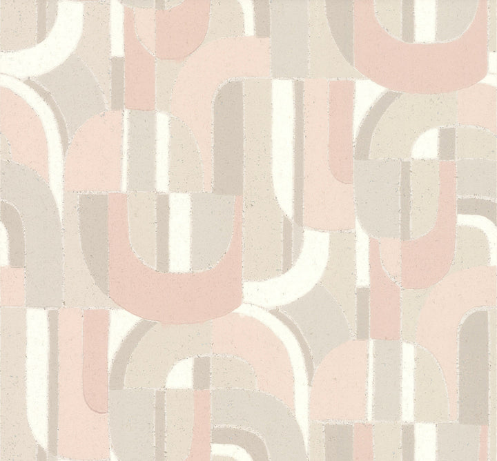 Sculpture Garden Pink & Cream Wallpaper by Ronald Redding Handcrafted Naturals Covers about 60.8 square feet 27-in by 27-ft long roll Unpasted 25.25 - Fabric Carolina -