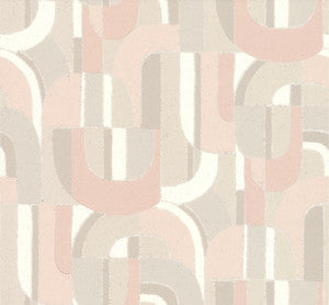 Sculpture Garden Pink & Cream Wallpaper by Ronald Redding