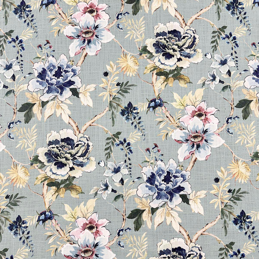 Hellen Lagoon by Magnolia Designer Fabric - 100% Cotton India 10000 Horizontal: 26.5 and Vertical: 25 54 - Swanky Fabrics -