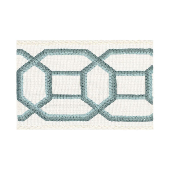 Helmsdale Tape 2 Turquoise by Stout Trim Stout Trim Helmsdale Tape 2 TurquoiseTrim ALLURE TRIM 55%SVI 45%COT TURKEY </p><p>Repeat: H: 1.875, V: 0.000 2.75 in - Fabric Carolina -