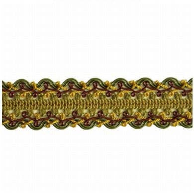 Hemingway 52 Cypress by Stout Trim ART OF DESIGN BRAIDS/GIMP/BORDER 70%SVI 17%COT 13%NYL CHINA Horizontal: 0.000 and Vertical: 0.000 1.37 in - Fabric Carolina -