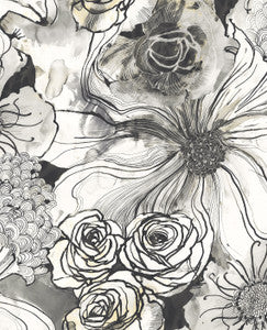 Ink Rose Onyx by Seabrook Wallpaper