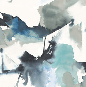Watercolor Block Blue Lagoon by Seabrook Wallpaper