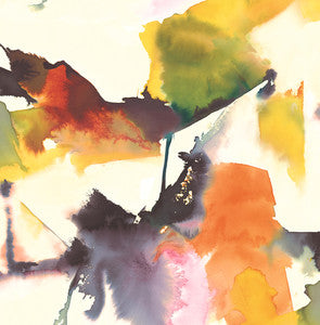 Watercolor Block Persimmon & Plum by Seabrook Wallpaper