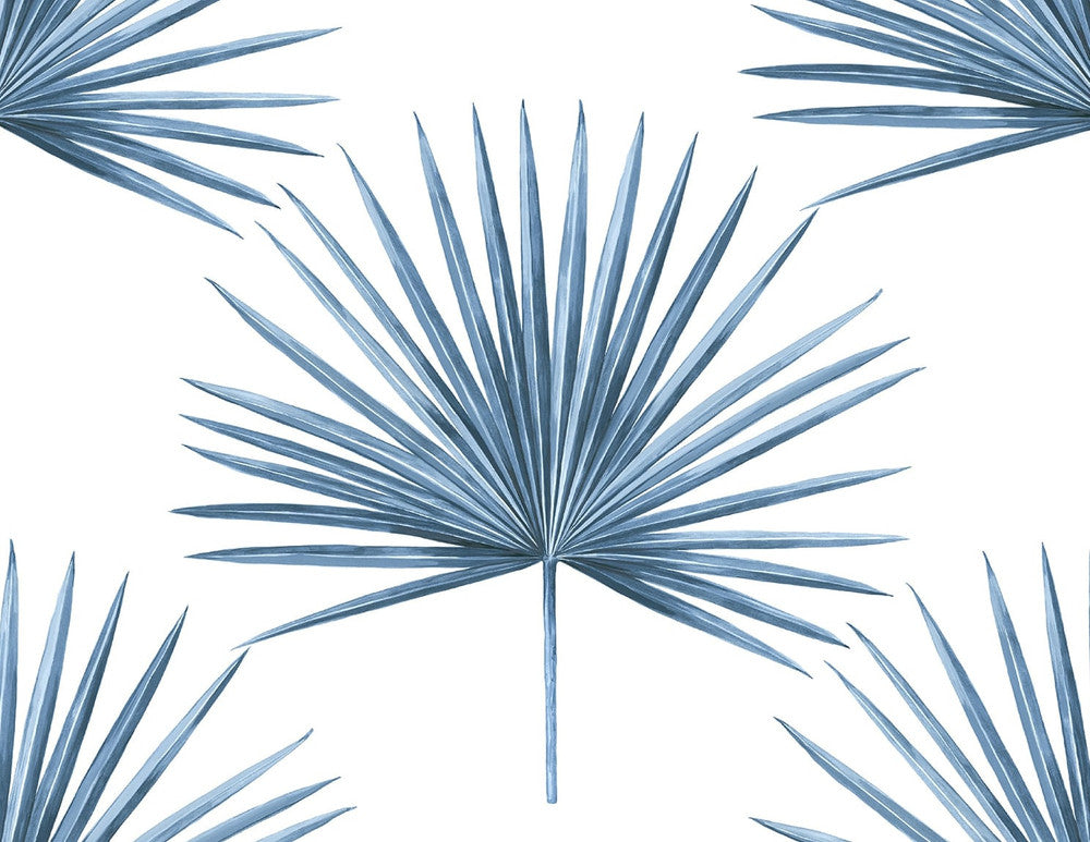 Pacific Palm Coastal Blue by Seabrook Wallpaper Harry & Grace Peel and Stick United States 40.5 20.87" 27" - Fabric Carolina -
