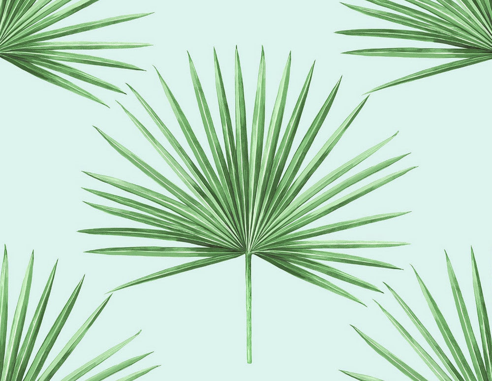 Pacific Palm Celeste & Jade by Seabrook Wallpaper Harry & Grace Peel and Stick United States 40.5 20.87" 27" - Fabric Carolina -