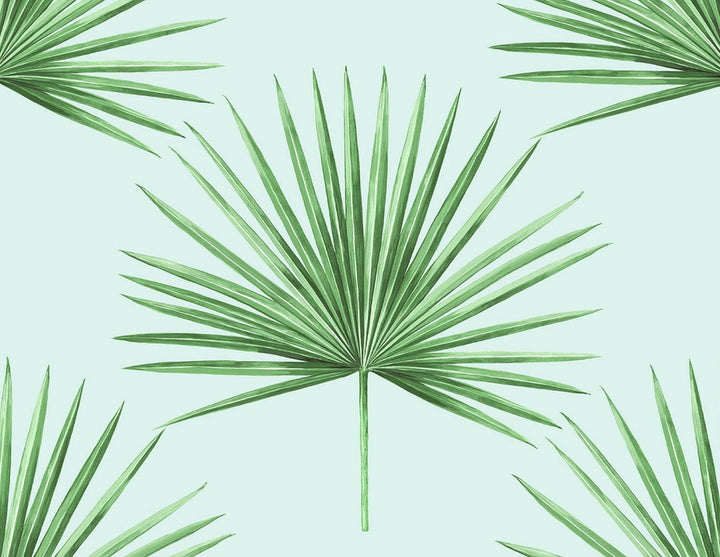 Pacific Palm Celeste & Jade by Seabrook Wallpaper Harry & Grace Peel and Stick United States 40.5 20.87" 27" - Fabric Carolina -