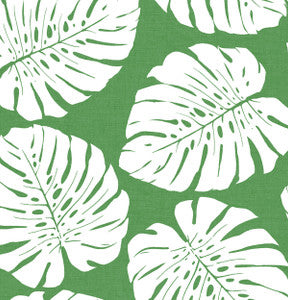 Monstera Leaf Green by Seabrook Wallpaper