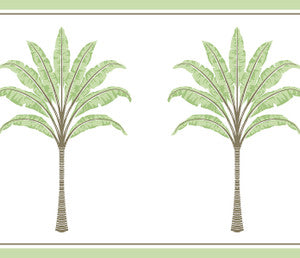 Montgomery Palm Border Green Tea by Seabrook Wallpaper