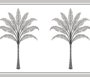 Montgomery Palm Border Harbor Grey by Seabrook Wallpaper