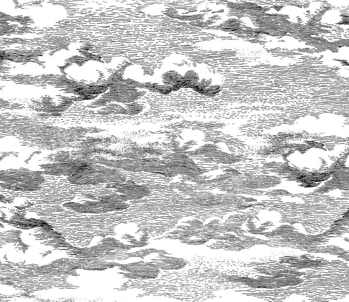 Clouds Black by Seabrook Wallpaper Harry & Grace Peel and Stick United States 30.75 18" 20.5" - Fabric Carolina -