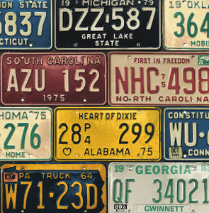 License Plates Mutlicolored by Seabrook Wallpaper