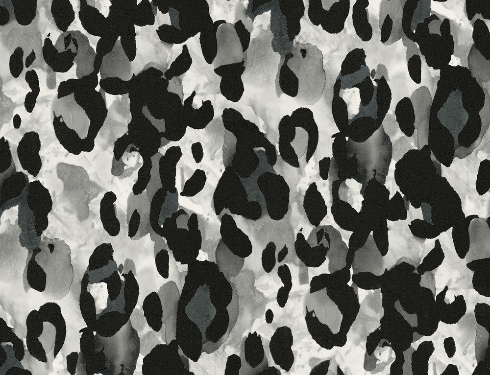 Leopard Print Anchored Grey by Seabrook Wallpaper Harry & Grace Peel and Stick United States 40.5 20.87" 27" - Fabric Carolina -