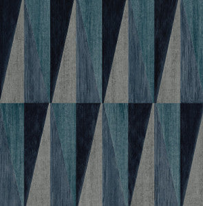 Pieced Diamonds Denim Blue by Seabrook Wallpaper