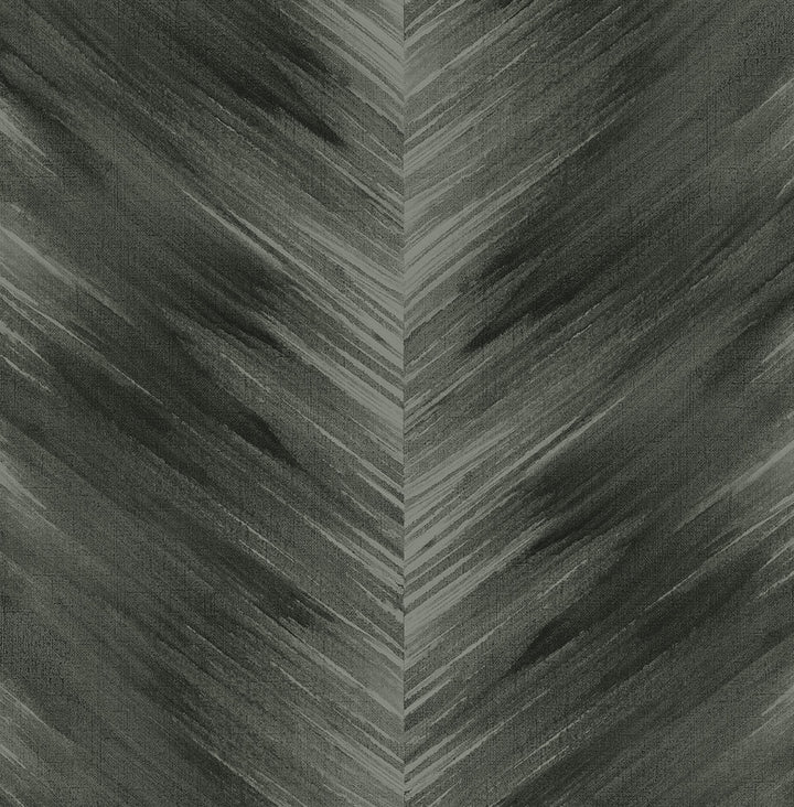 Washed Chevron Charcoal by Seabrook Wallpaper Harry & Grace Peel and Stick United States 30.75 20.87" 20.5" - Fabric Carolina -
