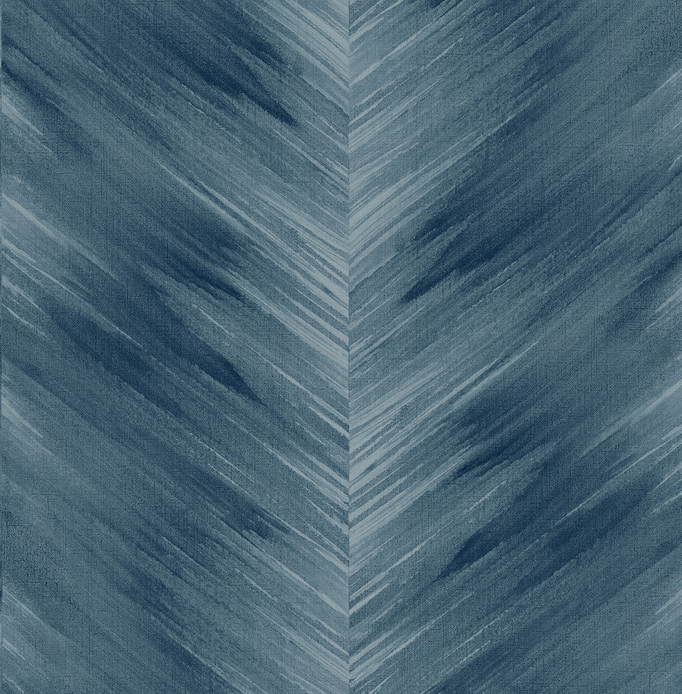 Washed Chevron Blue Lake by Seabrook Wallpaper Harry & Grace Peel and Stick United States 30.75 20.87" 20.5" - Fabric Carolina -