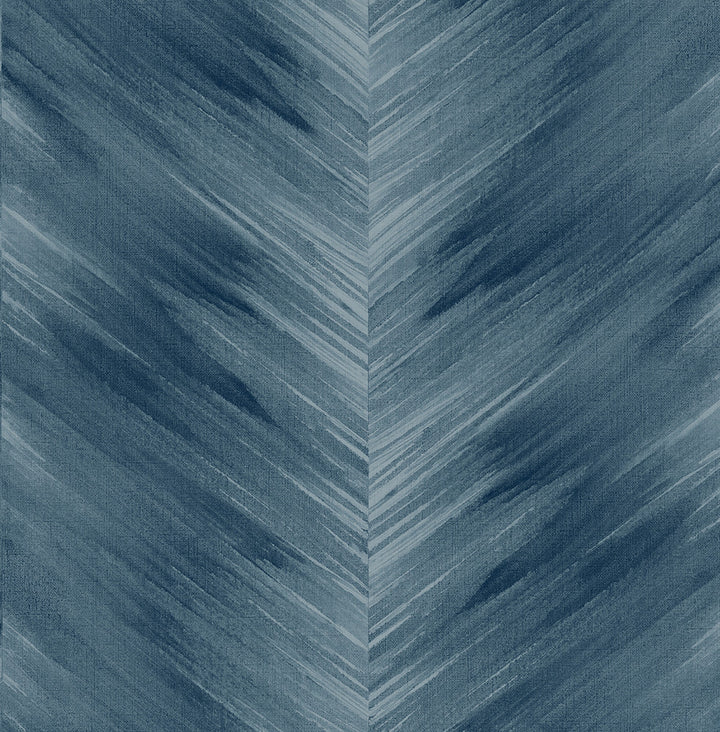Washed Chevron Blue Lake by Seabrook Wallpaper Harry & Grace Peel and Stick United States 30.75 20.87" 20.5" - Fabric Carolina -