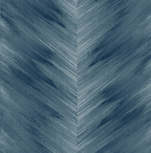 Washed Chevron Blue Lake by Seabrook Wallpaper