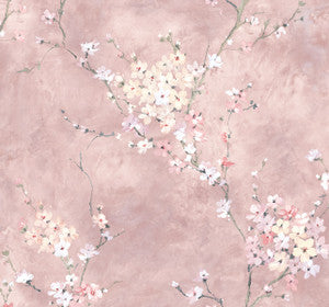 Floral Blossom Dusty Rose by Seabrook Wallpaper