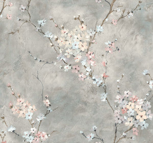 Floral Blossom Grey by Seabrook Wallpaper