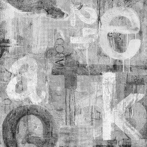 Graphic Letters Ash by Seabrook Wallpaper
