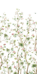 Blooming Chinoiserie Mural Fern & Rosebud by Seabrook Wallpaper