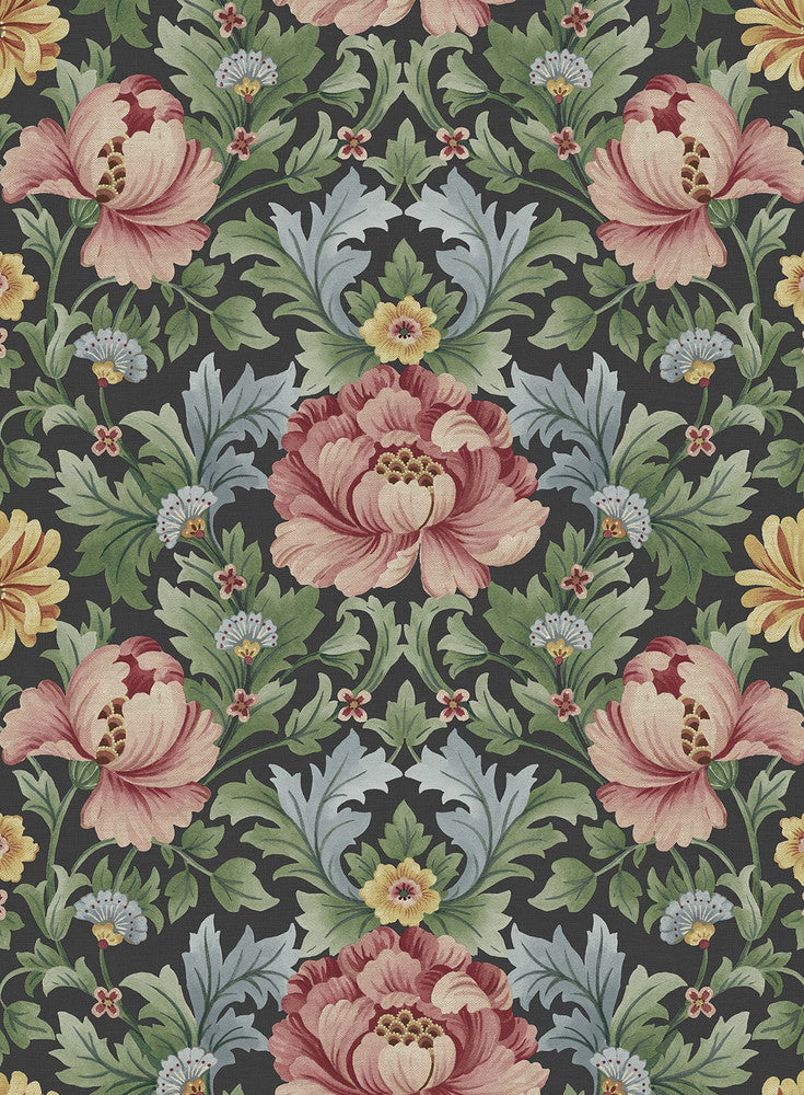 Floral Garden Rose & Fern by Seabrook Wallpaper Harry & Grace Peel and Stick United States 30.75 13.9" 20.5" - Fabric Carolina -