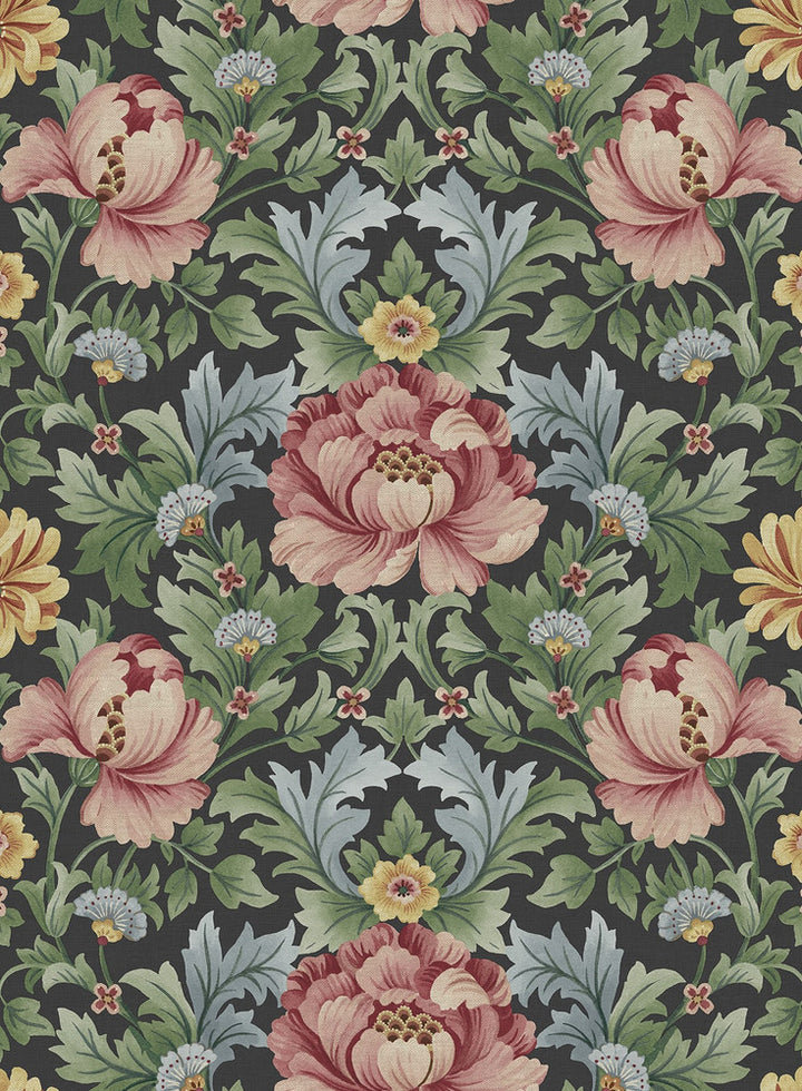 Floral Garden Rose & Fern by Seabrook Wallpaper Harry & Grace Peel and Stick United States 30.75 13.9" 20.5" - Fabric Carolina -