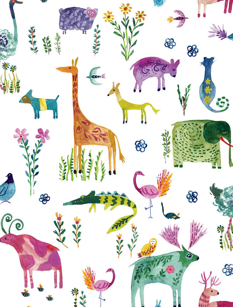 Animals Off-White by Seabrook Wallpaper Harry & Grace Peel and Stick United States 30.75 27" 20.5" - Fabric Carolina -