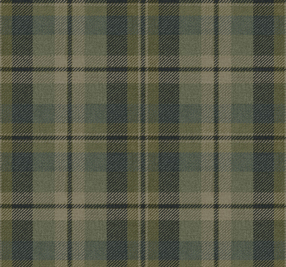 Thornbury Tailored Plaid Greenery by Seabrook Wallpaper Harry & Grace Peel and Stick United States 30.75 10.43" 20.5" - Fabric Carolina -