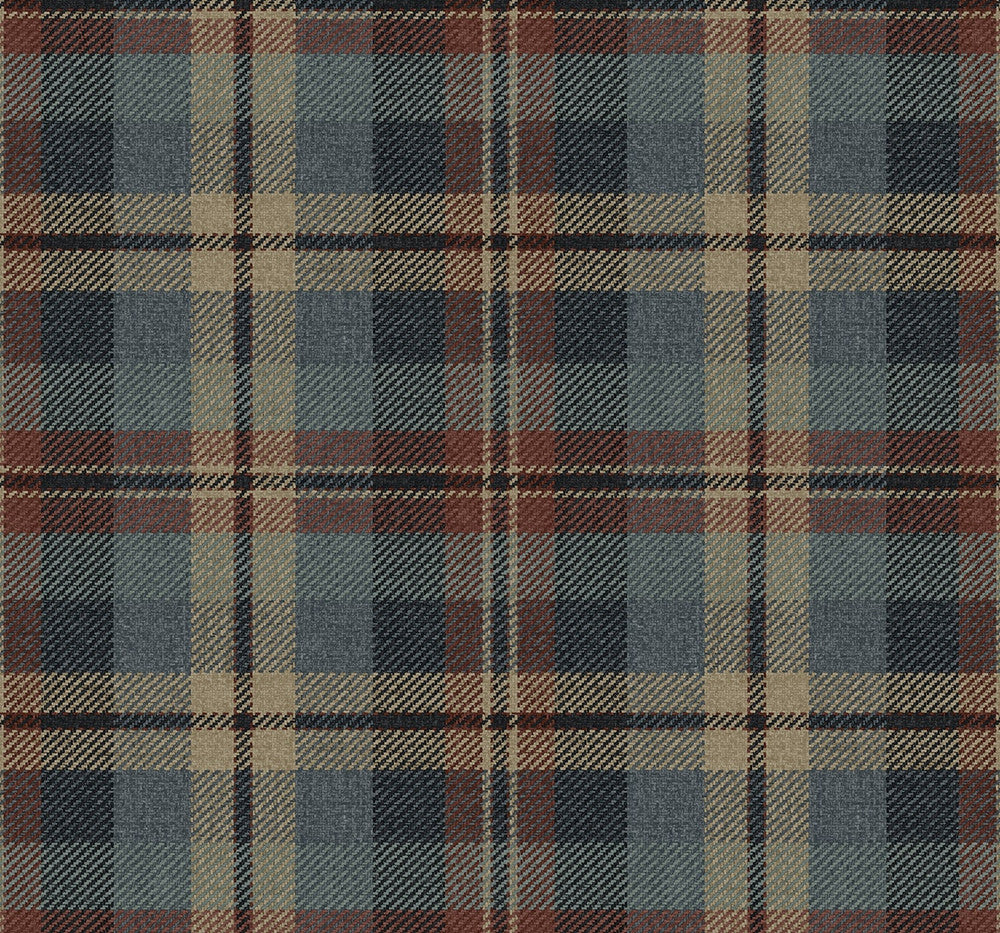 Thornbury Tailored Plaid Americana by Seabrook Wallpaper Harry & Grace Peel and Stick United States 30.75 10.43" 20.5" - Fabric Carolina -