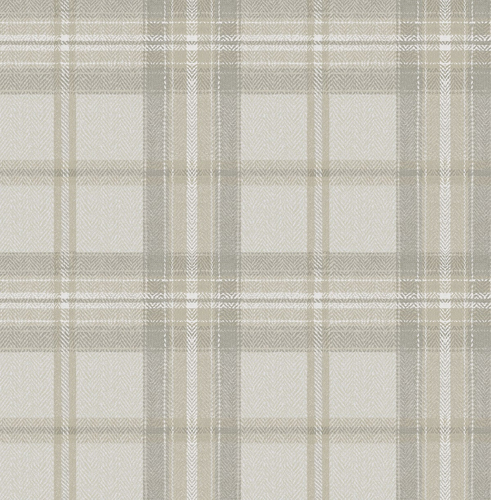 Herringbone Plaid Frosted Calcutta by Seabrook Wallpaper Harry & Grace Peel and Stick United States 30.75 10.43" 20.5" - Fabric Carolina -