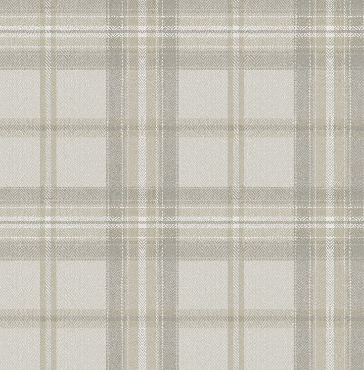 Herringbone Plaid Frosted Calcutta by Seabrook Wallpaper Harry & Grace Peel and Stick United States 30.75 10.43" 20.5" - Fabric Carolina -