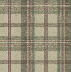 Herringbone Plaid Clay & Sage by Seabrook Wallpaper